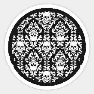 Skull Damask Pattern Sticker